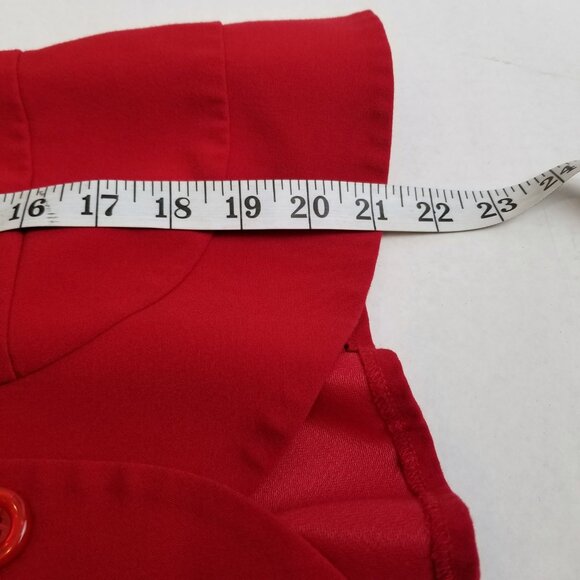 Danny Nicole Red Button Front Blazer Size 10 Peplum Career Dopamine Dressing - Picture 6 of 6